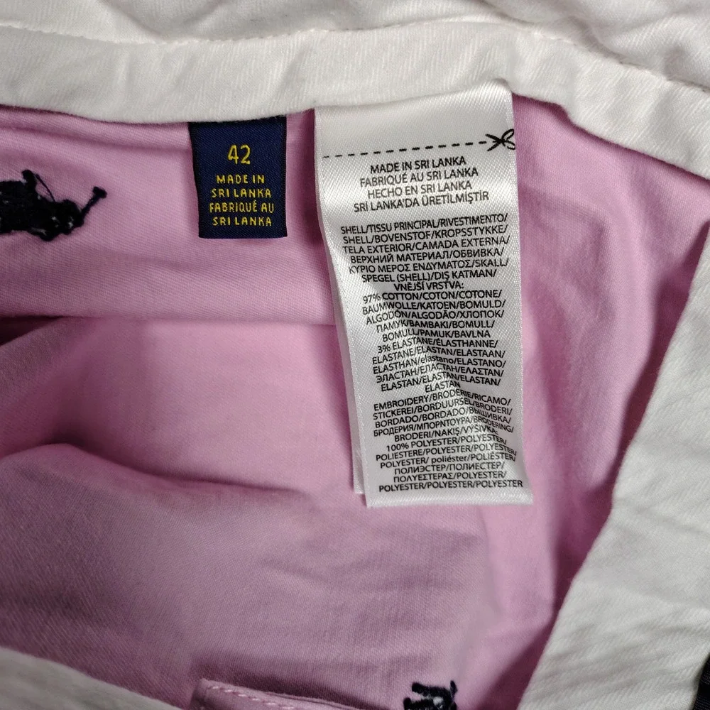 Polo Ralph Lauren Mens Pink All Over Pony Embroidered Stretch Classic Fit Shorts